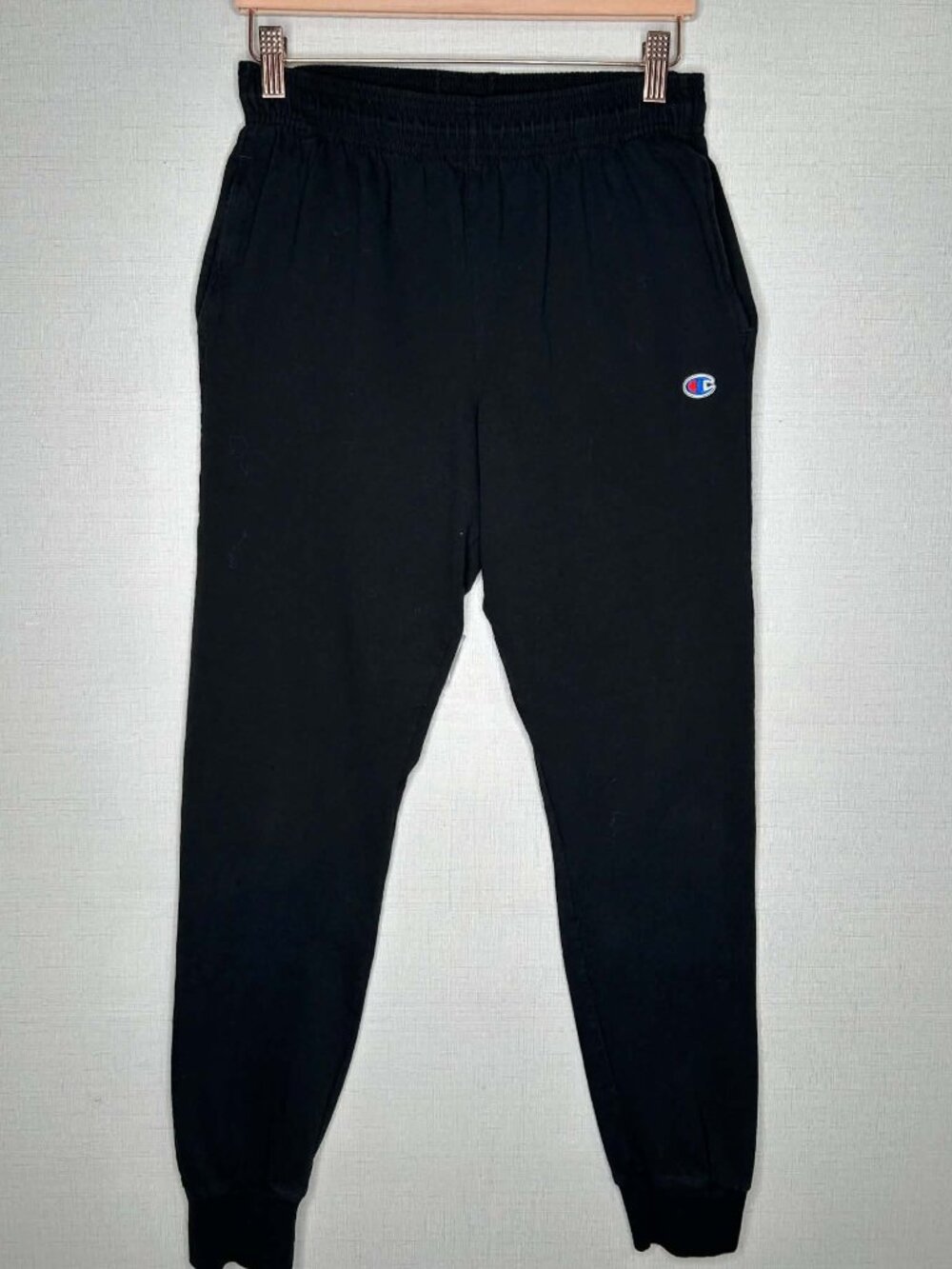 Champion Black Jogger Sweatpants C Logo Size Small